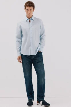 Camisa lisa de algodão tencel