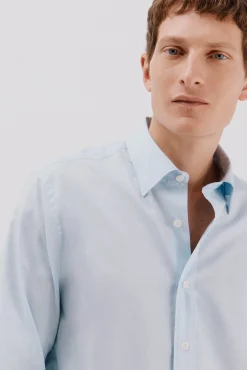 Camisa lisa de algodão tencel