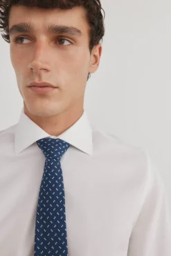 Camisa lisa sem ferro + abotoaduras resistentes a manchas