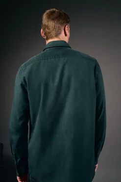 Camisa liso de algodão tencel sarja