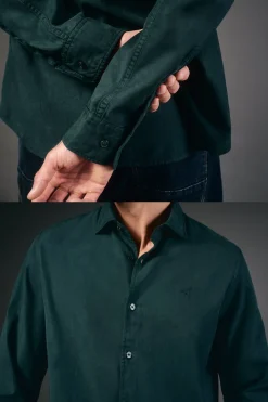 Camisa liso de algodão tencel sarja