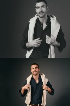 Camisa liso de algodão tencel sarja