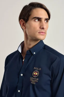 Camisa masculina azul marinho Valecuatro Espanha