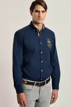 Camisa masculina azul marinho Valecuatro Espanha