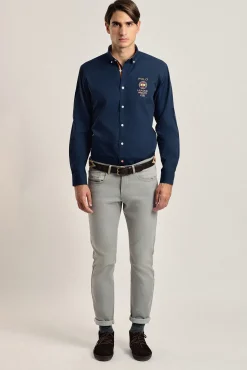 Camisa masculina azul marinho Valecuatro Espanha