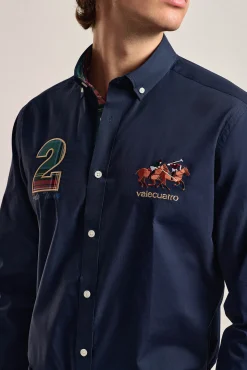 Camisa masculina modelo cavalo azul marinho Valecuatro