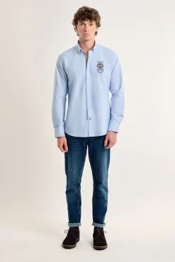 Camisa masculina Valecuatro azul claro Espanha