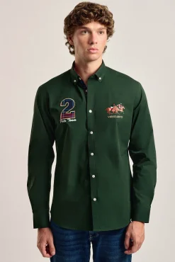 Camisa masculina verde Valecuatro modelo cavalo