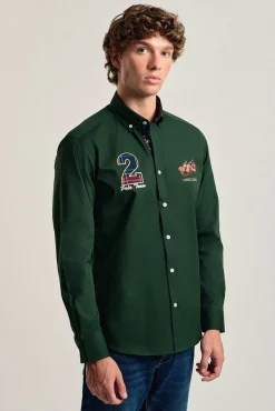 Camisa masculina verde Valecuatro modelo cavalo
