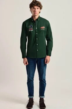Camisa masculina verde Valecuatro modelo cavalo