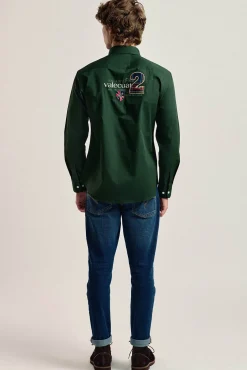 Camisa masculina verde Valecuatro modelo cavalo