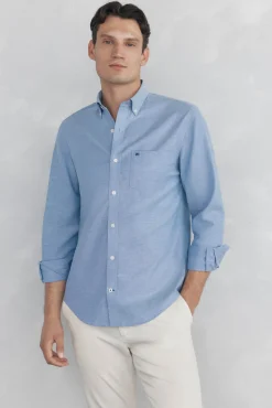 Camisa non-iron oxford liso