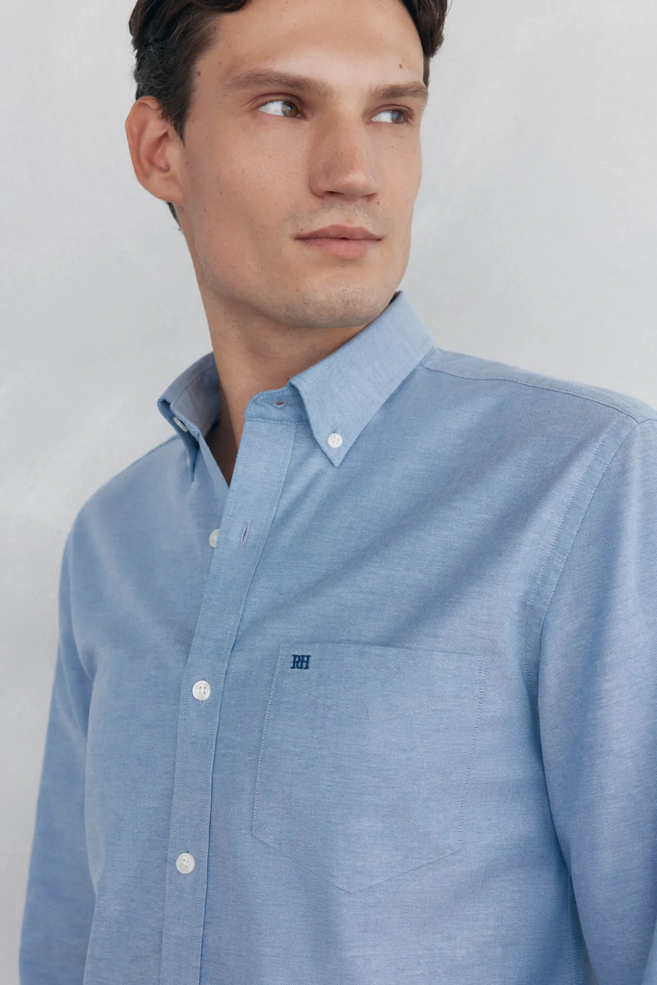 Camisa non-iron oxford liso