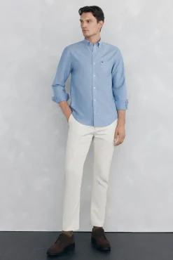 Camisa non-iron oxford liso