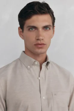 Camisa non-iron oxford liso