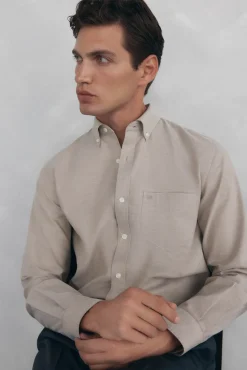 Camisa non-iron oxford liso