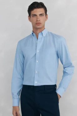 Camisa non-iron oxford liso