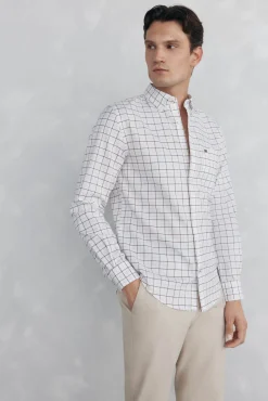 Camisa non-iron oxford quadrados