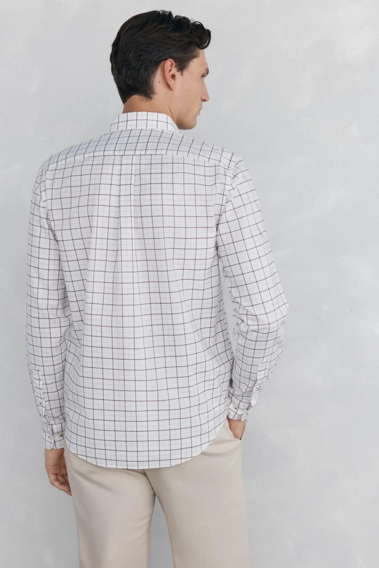 Camisa non-iron oxford quadrados