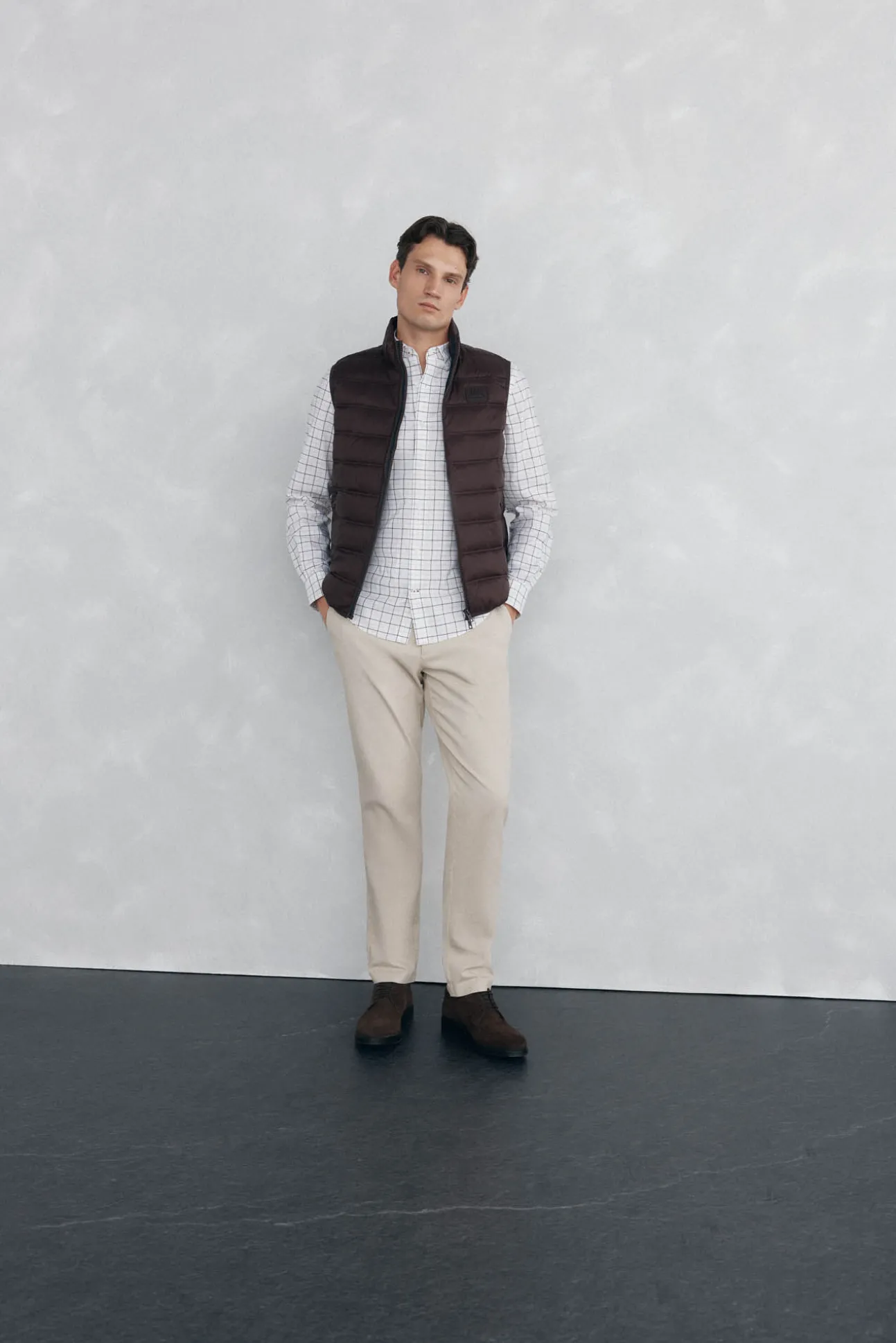 Camisa non-iron oxford quadrados