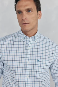 Camisa non-iron oxford quadrados