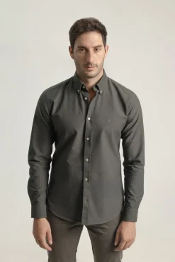 Camisa oxford de algodão slim fit