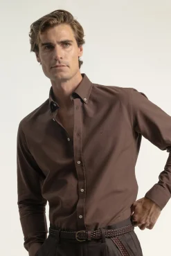 Camisa oxford de algodão slim fit