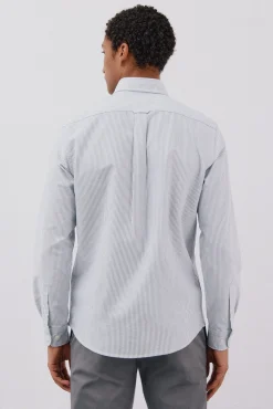 Camisa oxford listrada com vela
