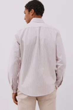 Camisa oxford listrada com vela