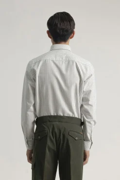 Camisa oxford listrada de algodão slim