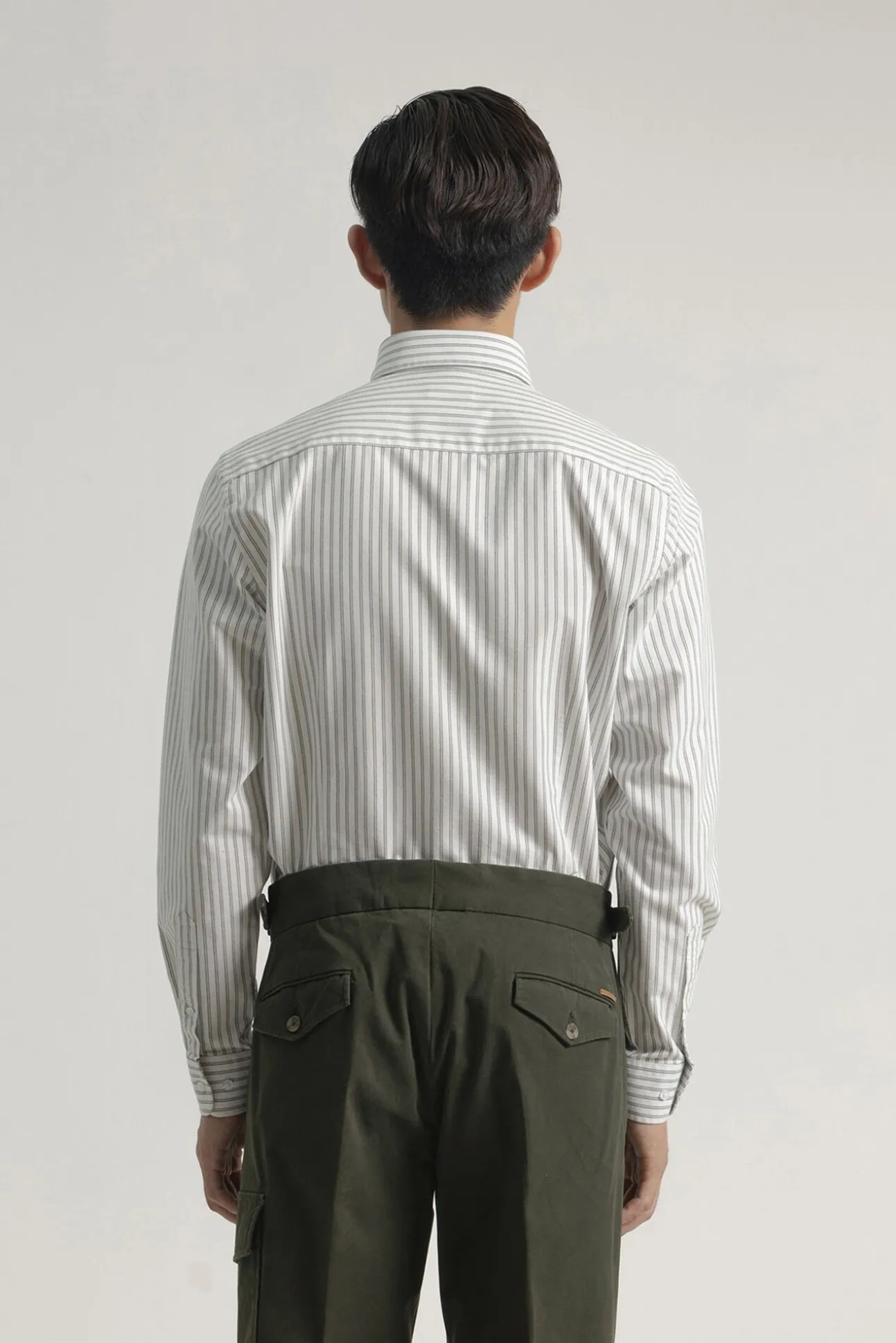 Camisa oxford listrada de algodão slim