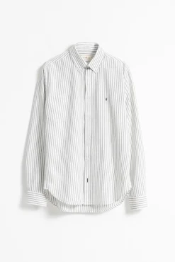 Camisa oxford listrada de algodão slim