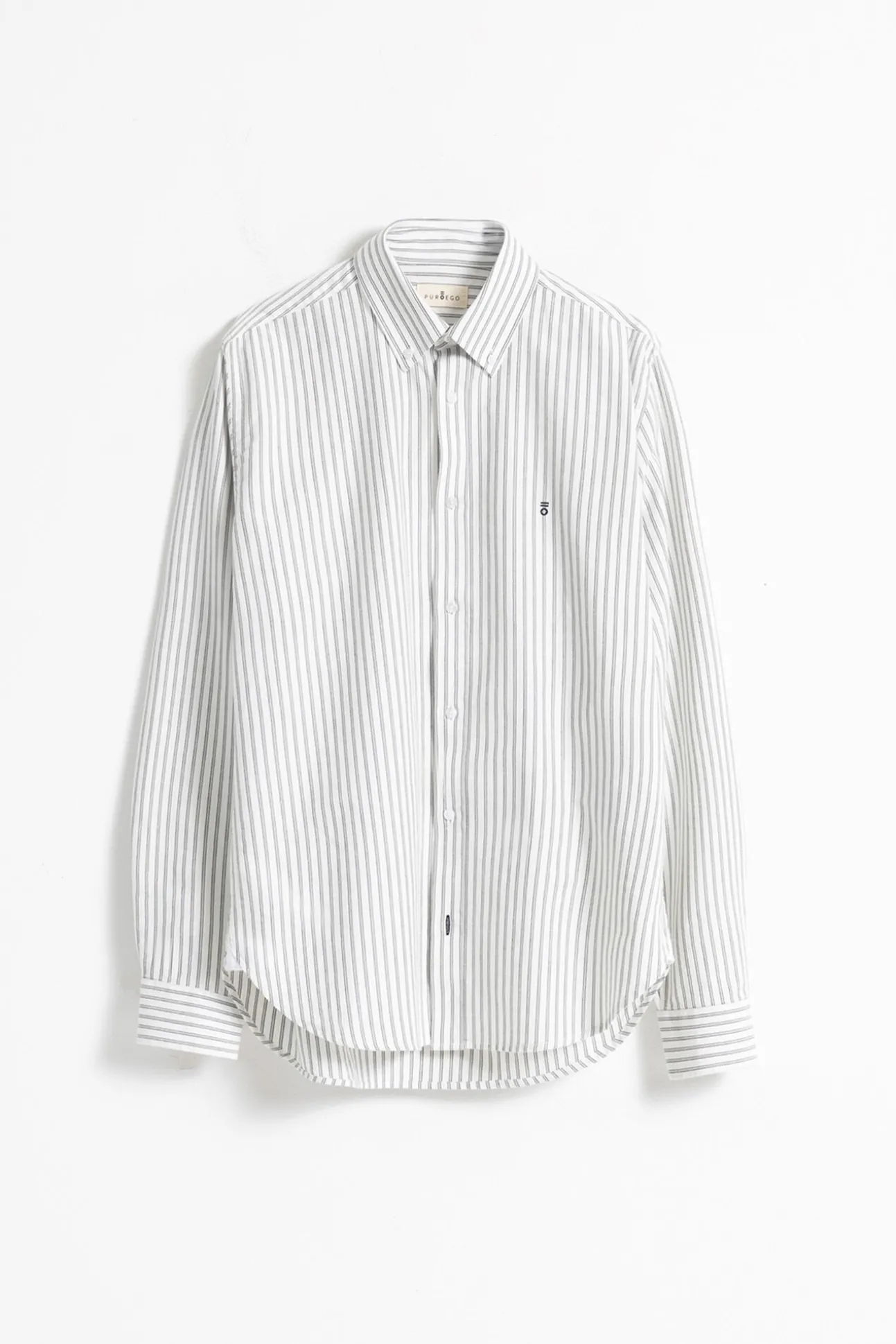 Camisa oxford listrada de algodão slim