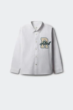 Camisa Oxford patch para meninos