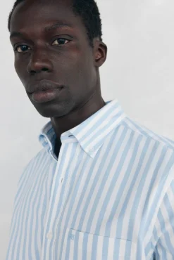 Camisa Oxford Riscas Escovada