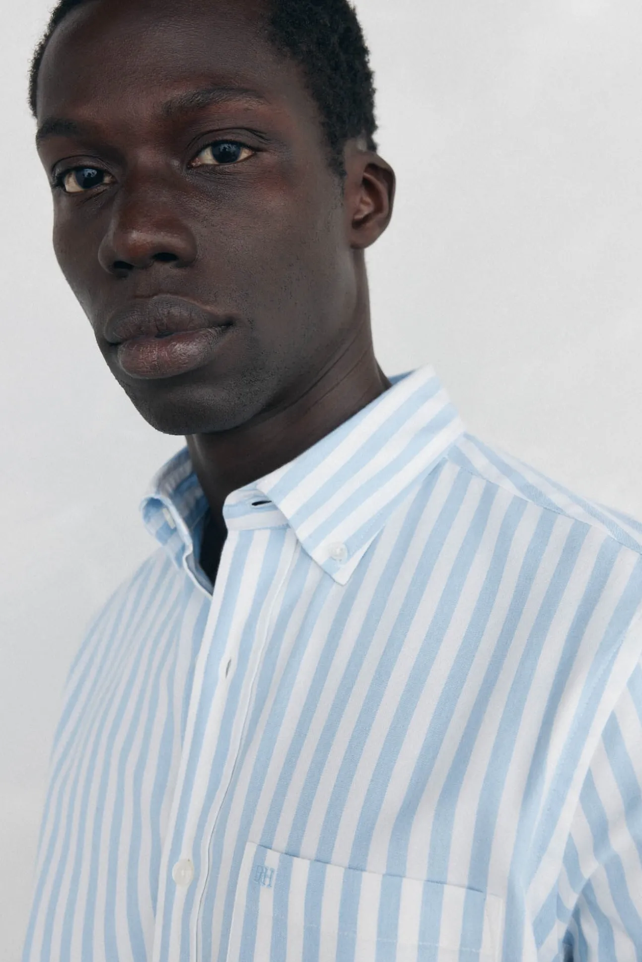 Camisa Oxford Riscas Escovada