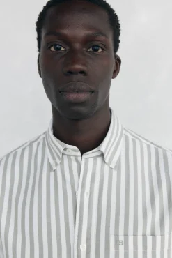 Camisa Oxford Riscas Escovada