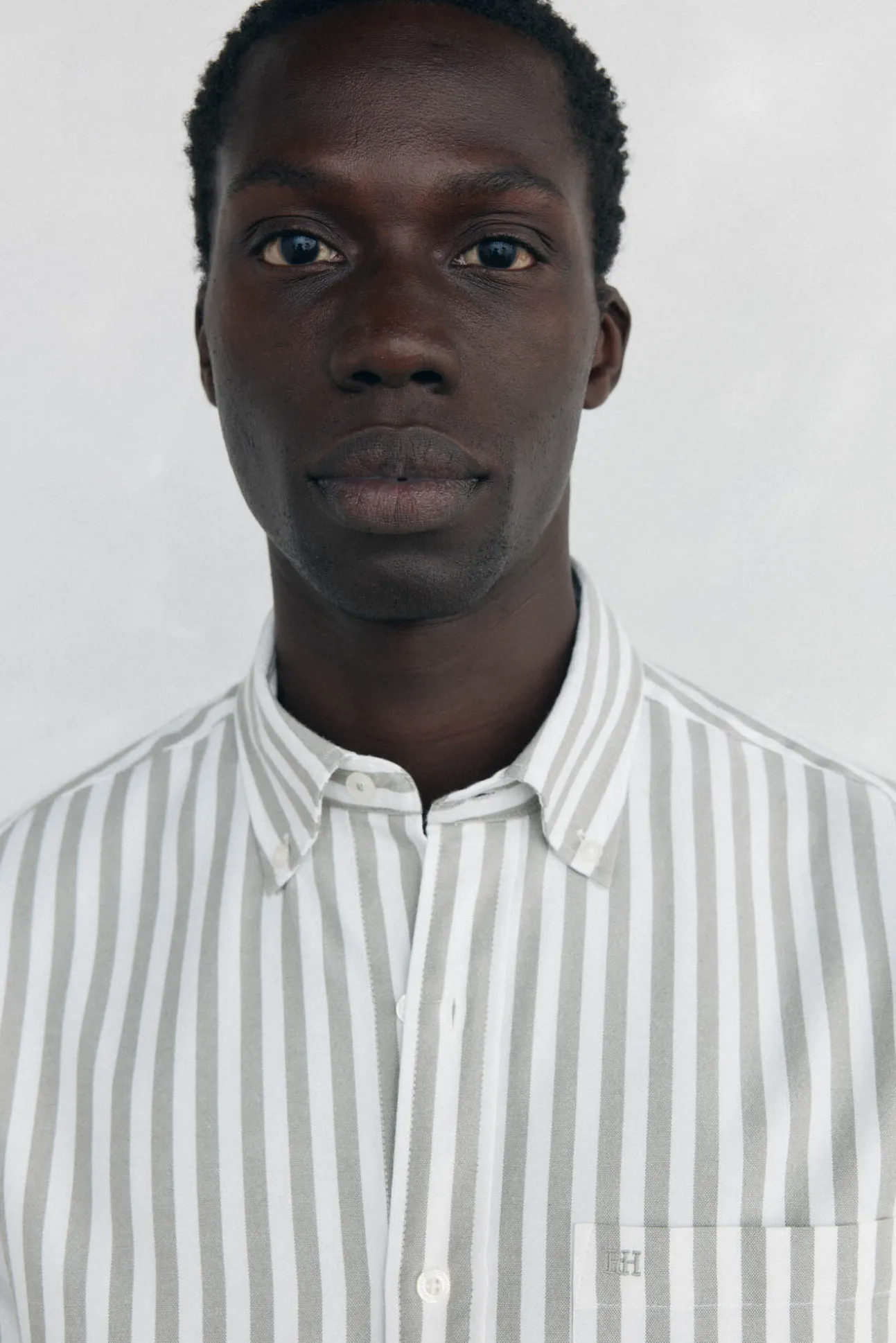 Camisa Oxford Riscas Escovada