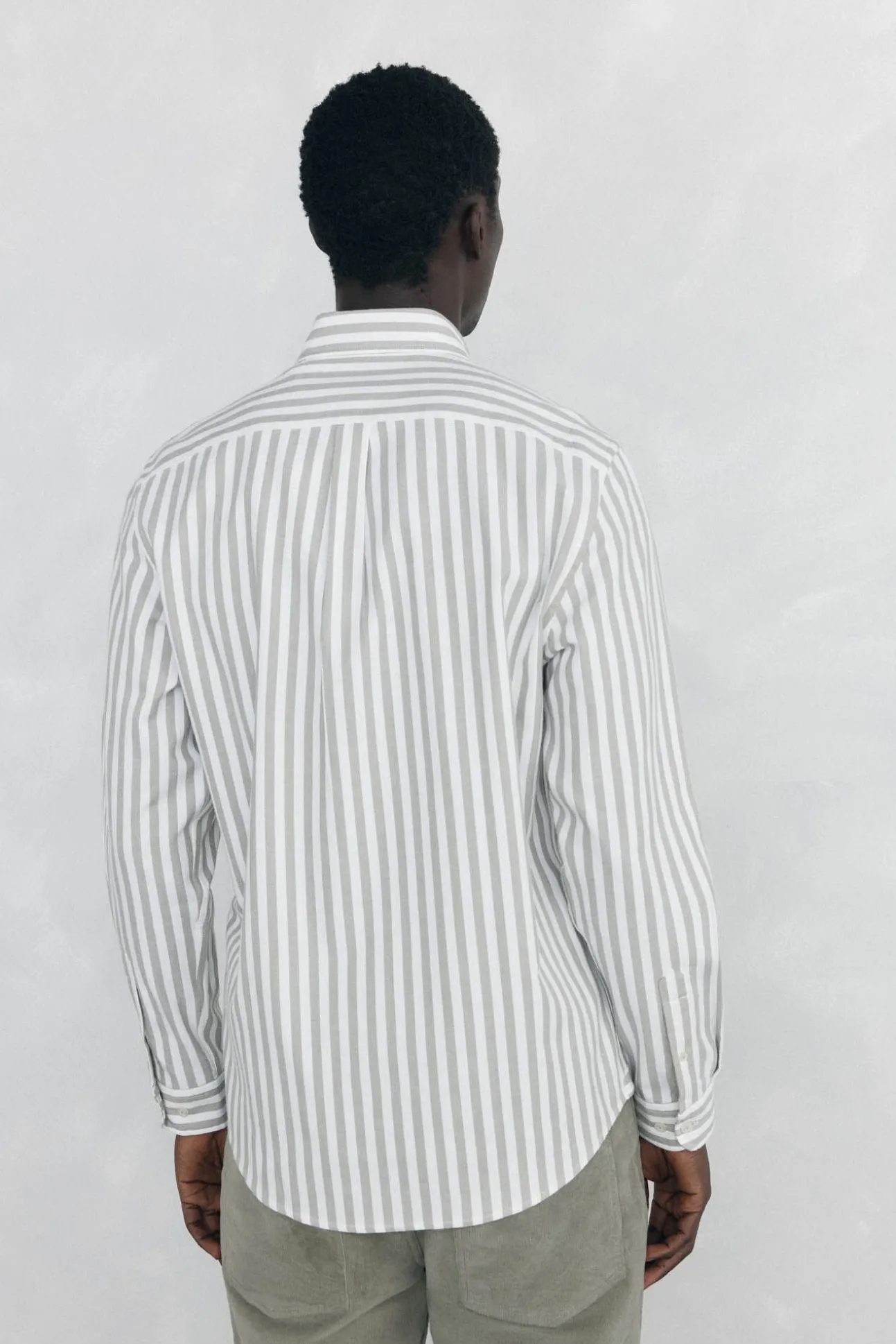 Camisa Oxford Riscas Escovada