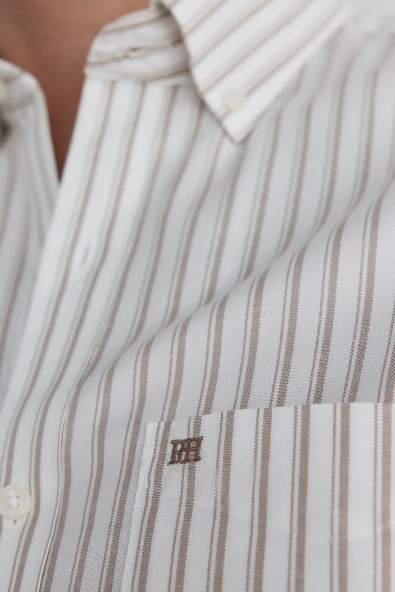 Camisa oxford riscas sem ferro