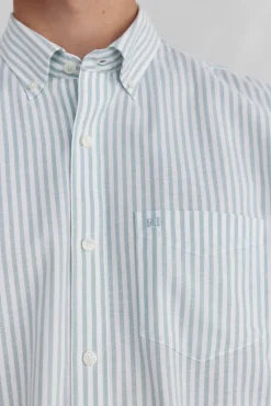 Camisa oxford riscas sem ferro
