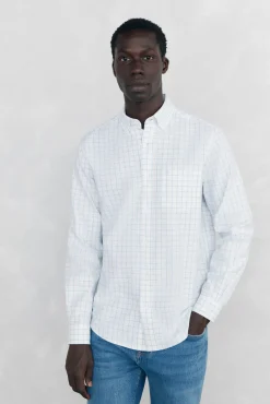 Camisa Oxford Xadrez Escovada