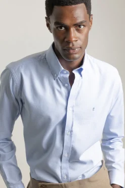 Camisa pied- de-pied-de-poule slim fit