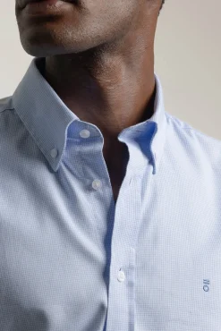 Camisa pied- de-pied-de-poule slim fit