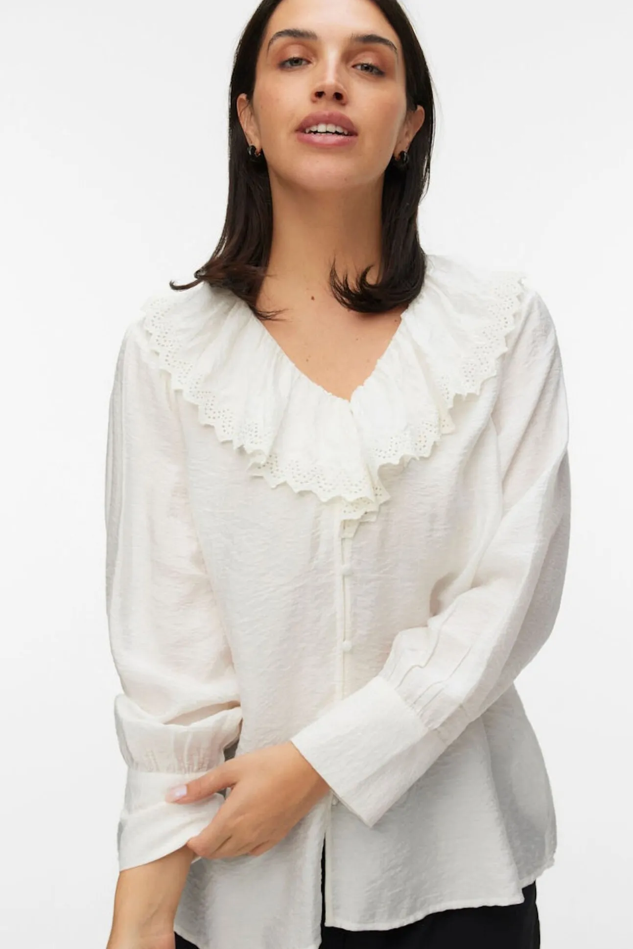 Camisa plus size com gola folho