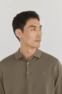 Camisa polo de algodão de manga curta premium