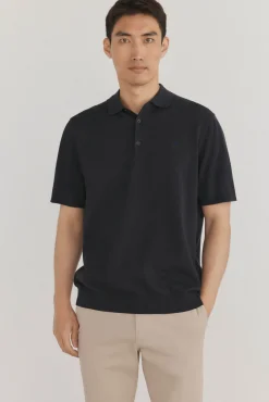 Camisa polo de algodão de manga curta premium