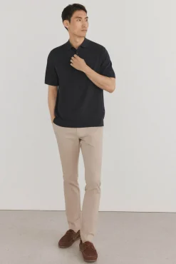 Camisa polo de algodão de manga curta premium