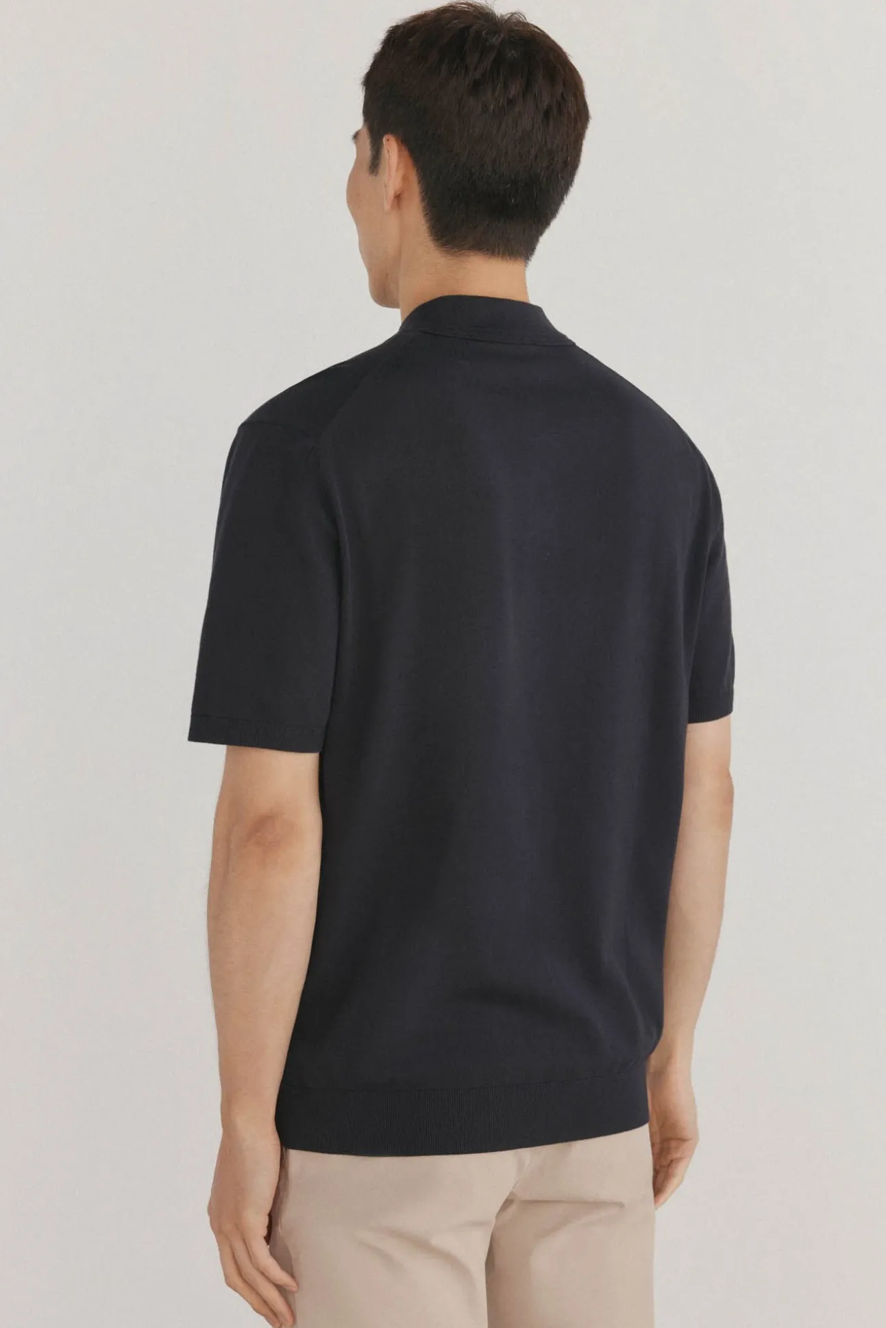 Camisa polo de algodão de manga curta premium