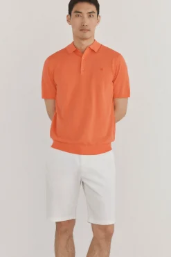 Camisa polo de algodão de manga curta premium